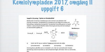 Kemiolympiaden 2017, omgång II, uppgift 6