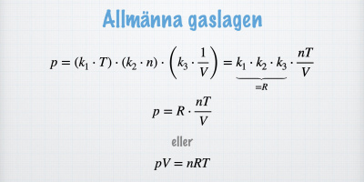 Tre faktorer som påverkar gastrycket. Allmänna gaslagen