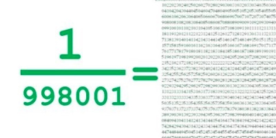 Avd. f. matematiska muntrationer del 95: Den märkliga divisionen 1/998001