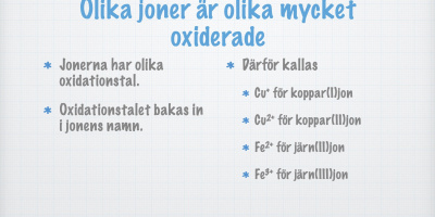 Namngivning och formelskrivning med hjälp av oxidationstal