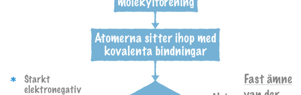 Hur ser man på ämnena vilka bindningar som håller dem samman?
