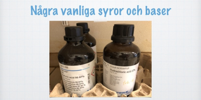 Några vanliga syror och baser