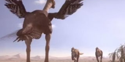En oviraptor försvarar sitt rede
