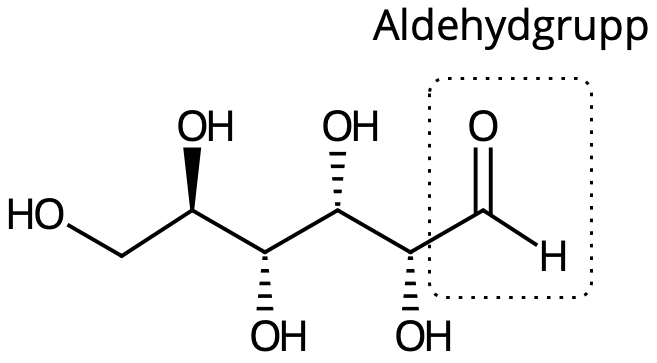Glukos är en aldos eftersom den bär på en aldehydgrupp.