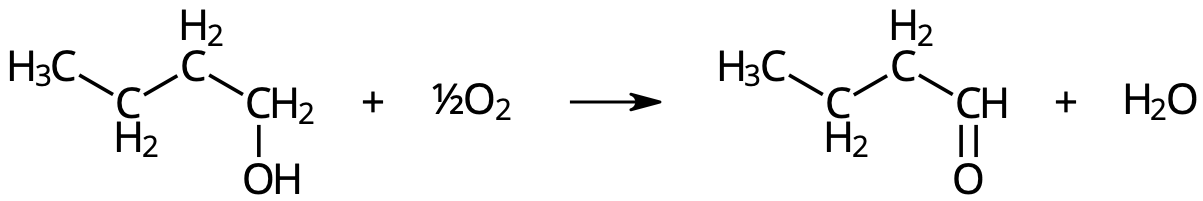Oxidation av 1-butanol.